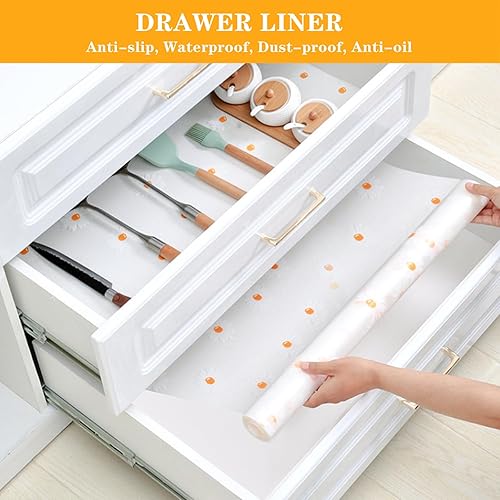 Miniatura 4 de Cooyes Revestimientos de estantes para armarios de cocina, revestimiento de cajón no adhesivo, forro impermeable para refrigerador, forro de alambre