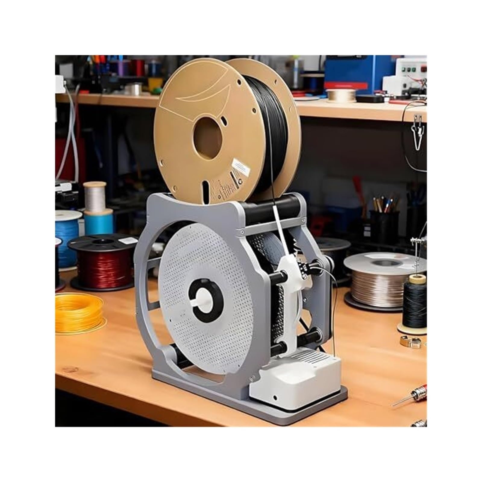 Rewinder de filament 3D électrique avec capteur de démarrage/arrêt automatique pour 1.75mm et 2.85mm PLA, ABS, PETG - Stockage de filament efficace et solution d'impression multicolore pour votre atel