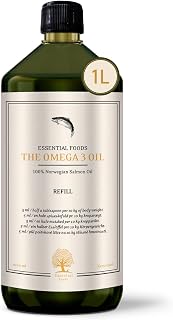 Essential THE Omega 3 Oil | Lachsöl für Hunde, 1 Liter | Omega 3 Öl aus 100% norwegischem Lachs | Reich an EPA & DHA | Single Ingredient | Ohne Zusatzstoffe