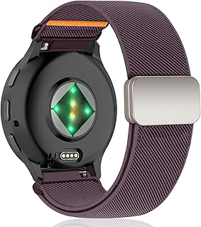 [SinRenn] 22mm 伸縮性ナイロンバンド Garmin Venu 4 45mm/Venu 3/Venu2/vivoactive 4/Active 対応 交換ベルト 柔軟 通気 男女兼用 磁気バックル マグネット 弾性 時計バンド ストラップ Garmin Forerunner 265/255/255 Music/Forerunner 570 47mm用 時計ベルト(パープル)