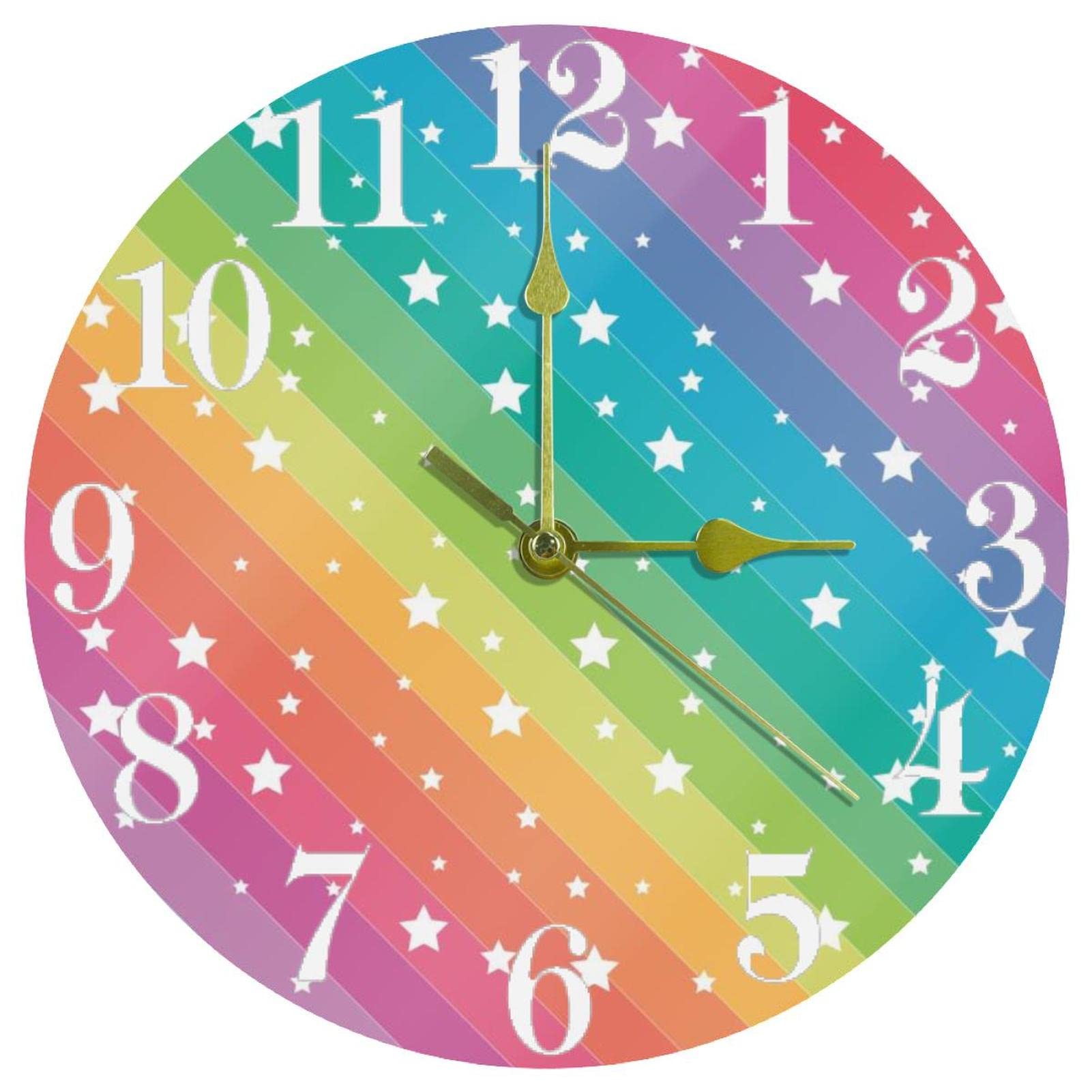 Horloge murale pour cuisine et école au motif étoilé pour égayer les espaces de vie