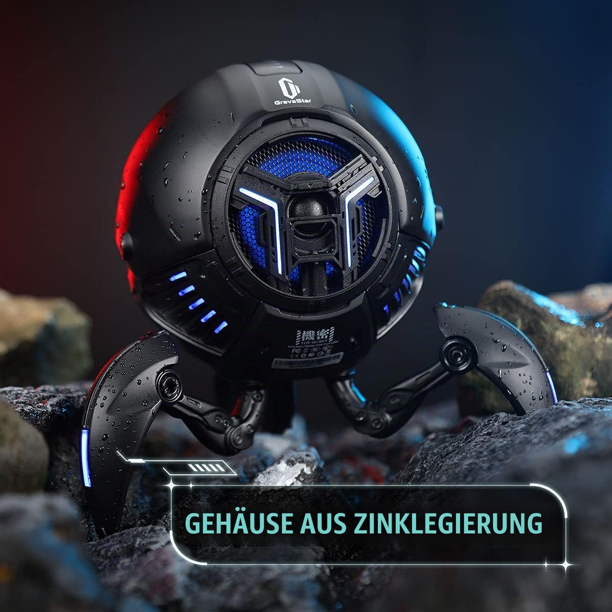 GravaStar Bluetooth Lautsprecher Mars Pro Special Edition Aurochs 15H Spielzeit G1 PRO Echtes Kabelloses Stereo Sound Lautsprecher mit coolem Design
