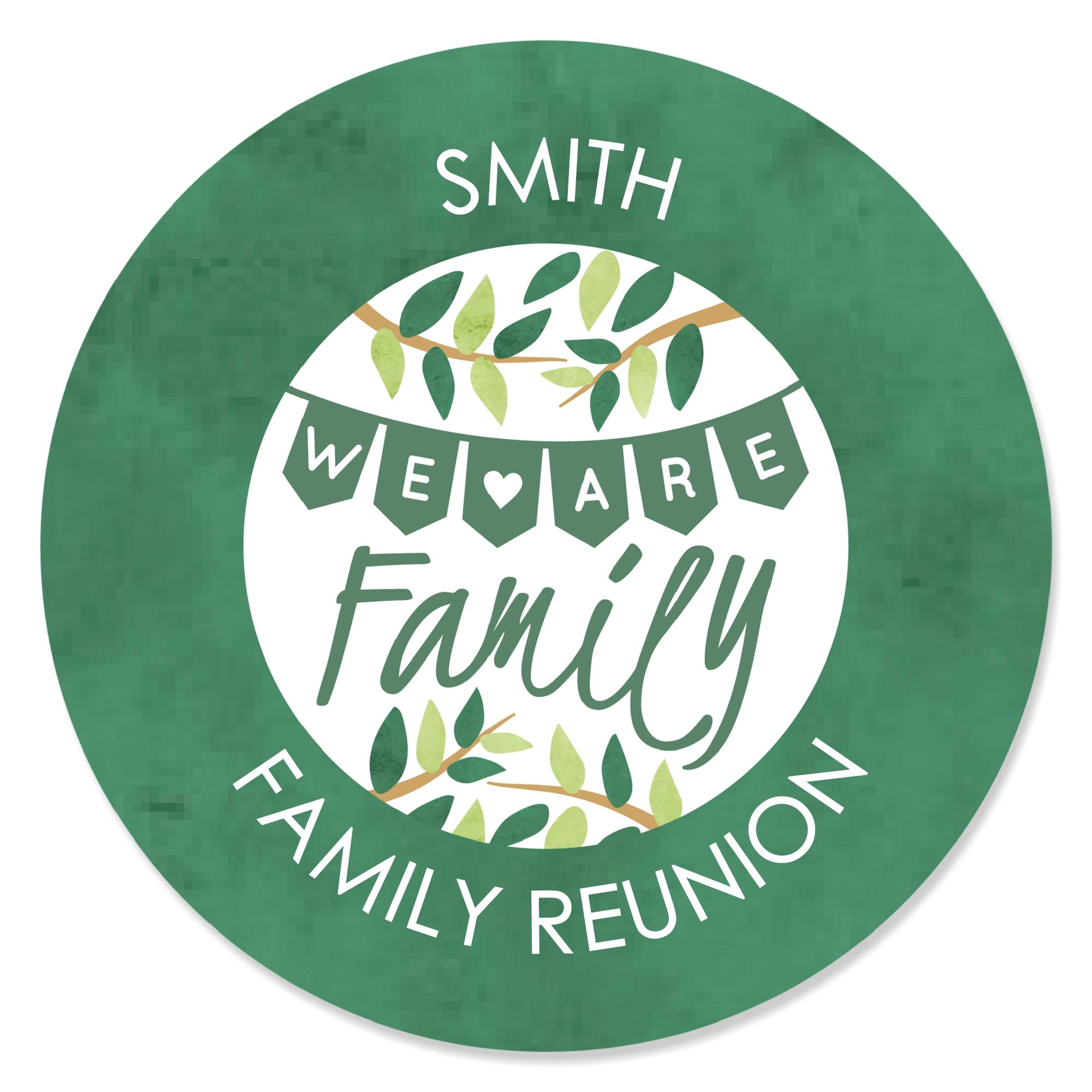 Personalized Family Tree Reunion - Custom Family Gathering Party Favor Circle Sticker Labels - Custom Text - 24 Count