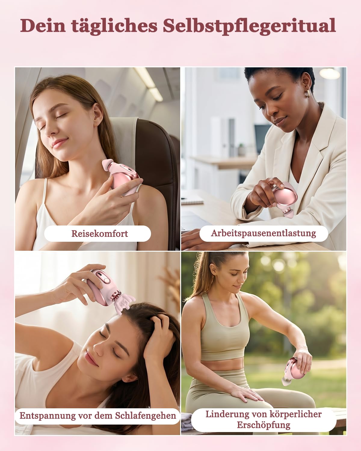 Mini-Massagepistole für Damen : 169g Ultraleicht,Geringe Vibrationen,Extrem Leise Tiefengewebe Percussion Massagegerät - Tragbares Handmassagegerät für Outdoor-Aktivitäten, Reisen, Büro und Frauen