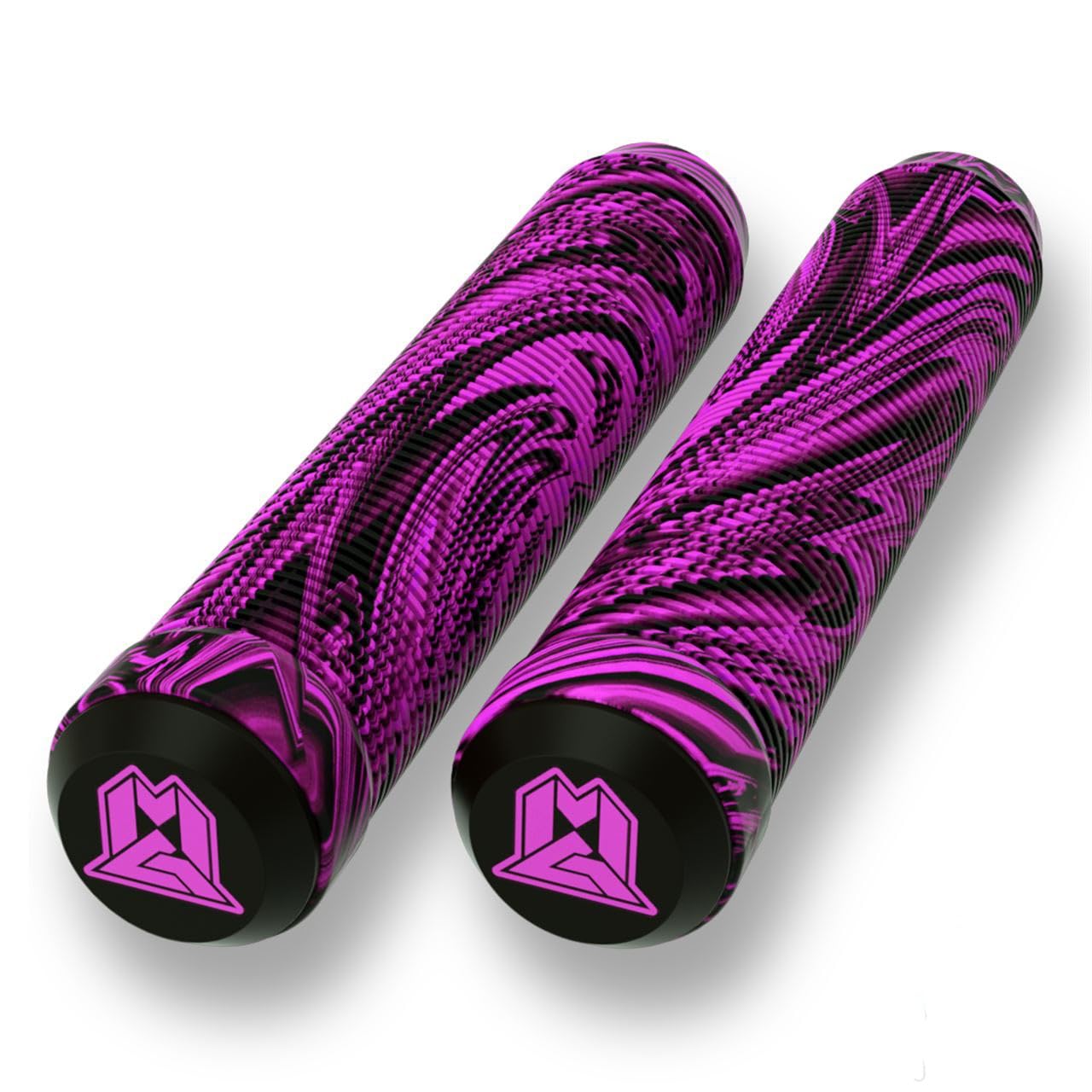 MGP Stunt Scooter Handlebar Grips - Latex Free 180mm Swirls TPR Grind Grips Stunt Scooters and BMX Bikes (Pink/Black)