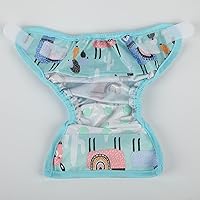 Vista 4 de Pañal para recién nacido con broche y bucle, alpaca azul, talla 1