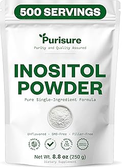 Inositol Powder, 250g, Fertility, Hormonal Balance and Ovarian Support, Pure Powder, Inositol Supplement to Support Energy and Brain Wellness, Vegan, Non-GMO, 500 Servings