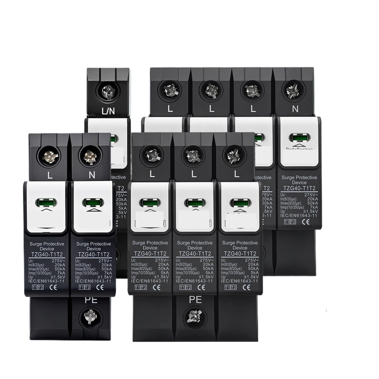 SPD Type TZG40-T1T2 385V AC protection surtension triphasée 3P