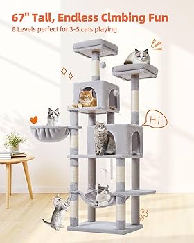 PawVibeTrend 52in Cat Tree Tower For Large Indoor Cats - Large Multi-Level House