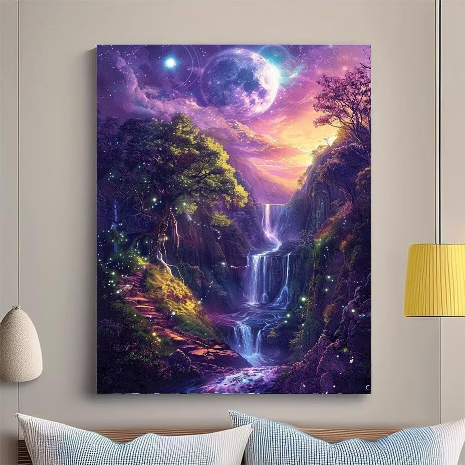 Diamond art lune de qualité supérieure toile 70x90cm - 2