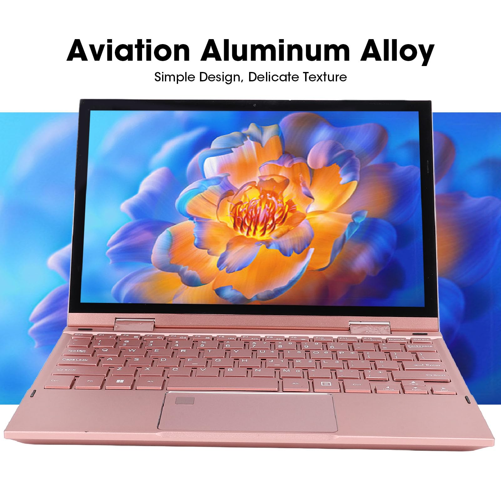 Yunseity Laptop Portatile 2K, Processore N95 Portatile Portatile Convertibile a 360° per Lavorare (Spina europea)
