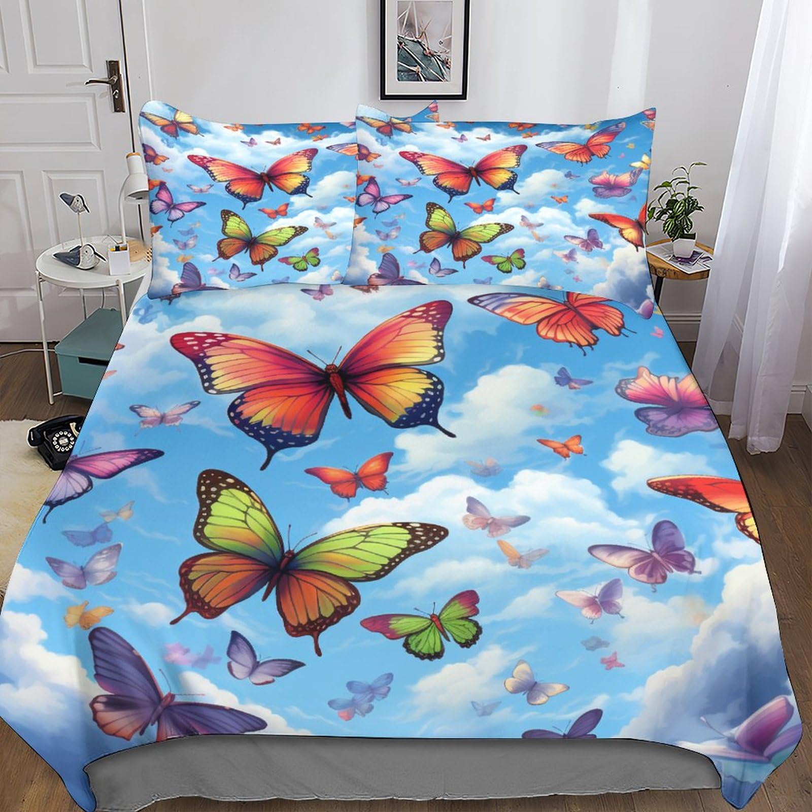 Housse de couette 220x240 papillon pour apaiser le sommeil de vos enfants avec un décor 3D