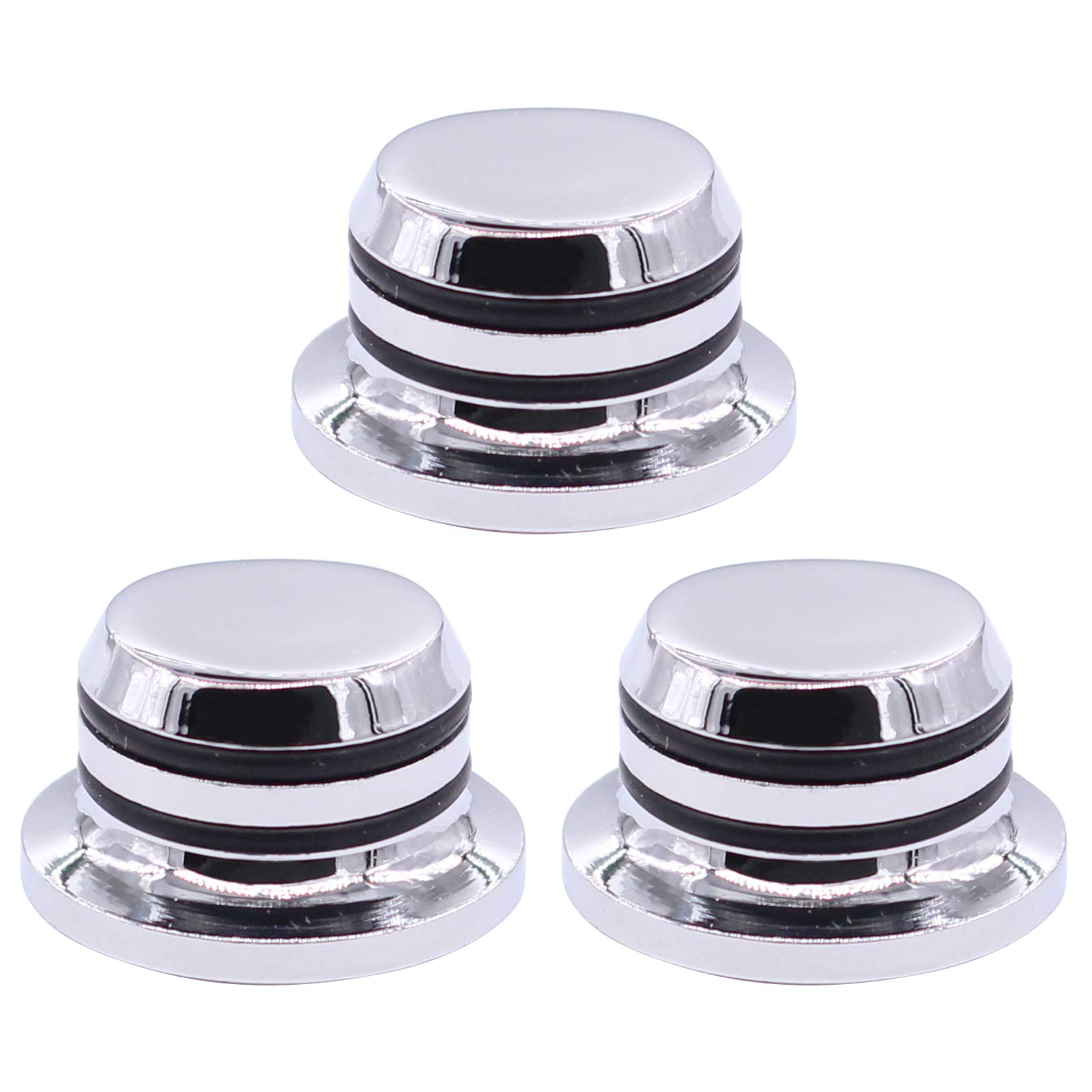 XtremeAmazingGuitar Top Hat Tone Tuning Knobs Chrome Plated Speed Control Dome for Gibson Electric Guitar Jazz Bass LP ST Pack of 3