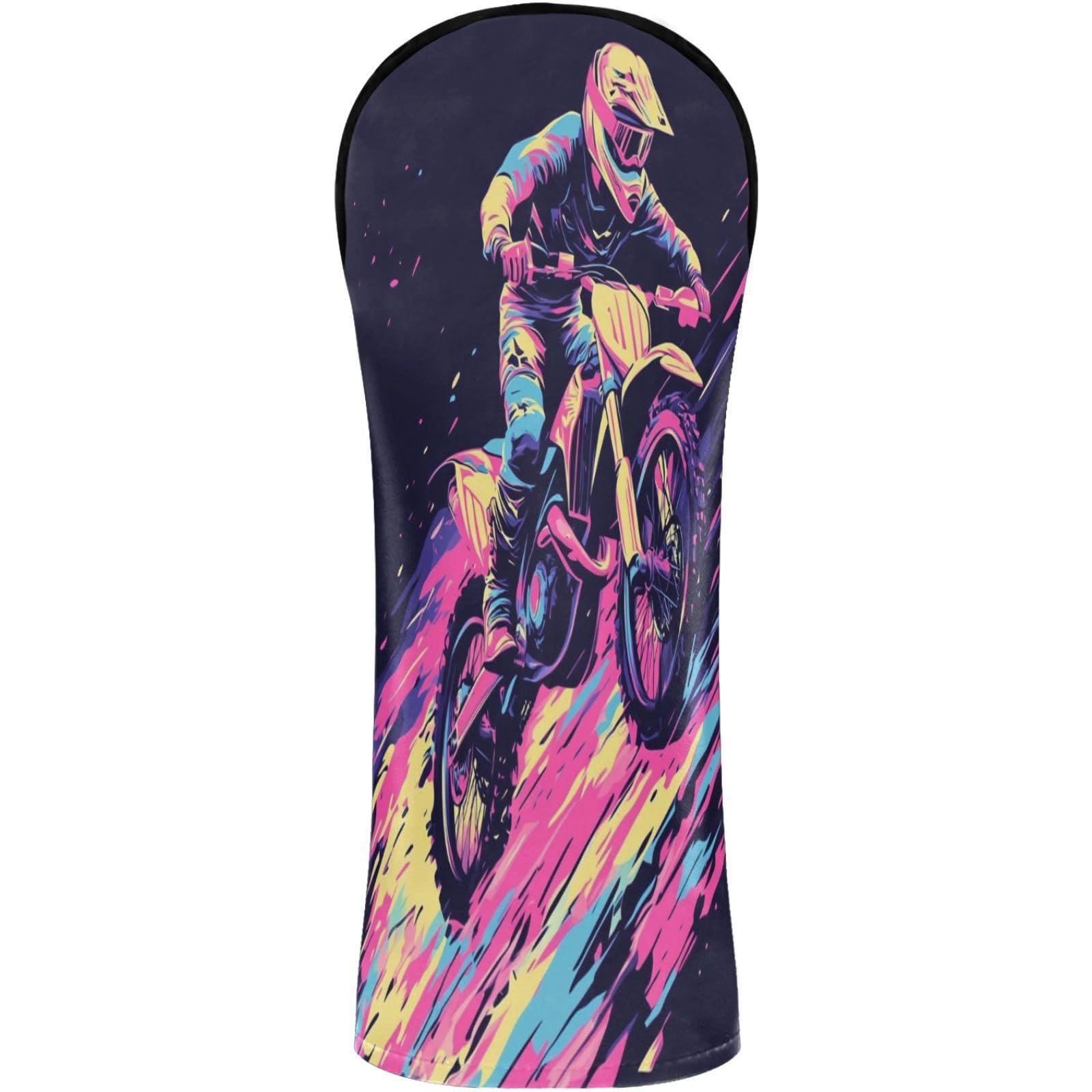 Golf Club Head Cover Headcover with Interchangeable No. Tags for Woods and Driver Fairway Hybrid Motocross Bike and Lightning โ image 1