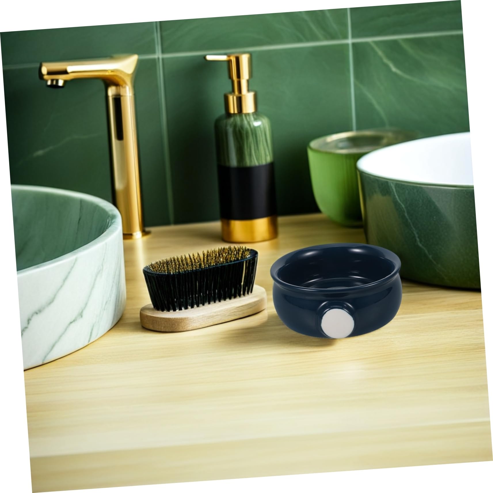 Homoyoyo Ciotola da Barba in Ceramico Testurizzato a Spirale per Schiuma Rapida da Viaggio e Uso Domestico