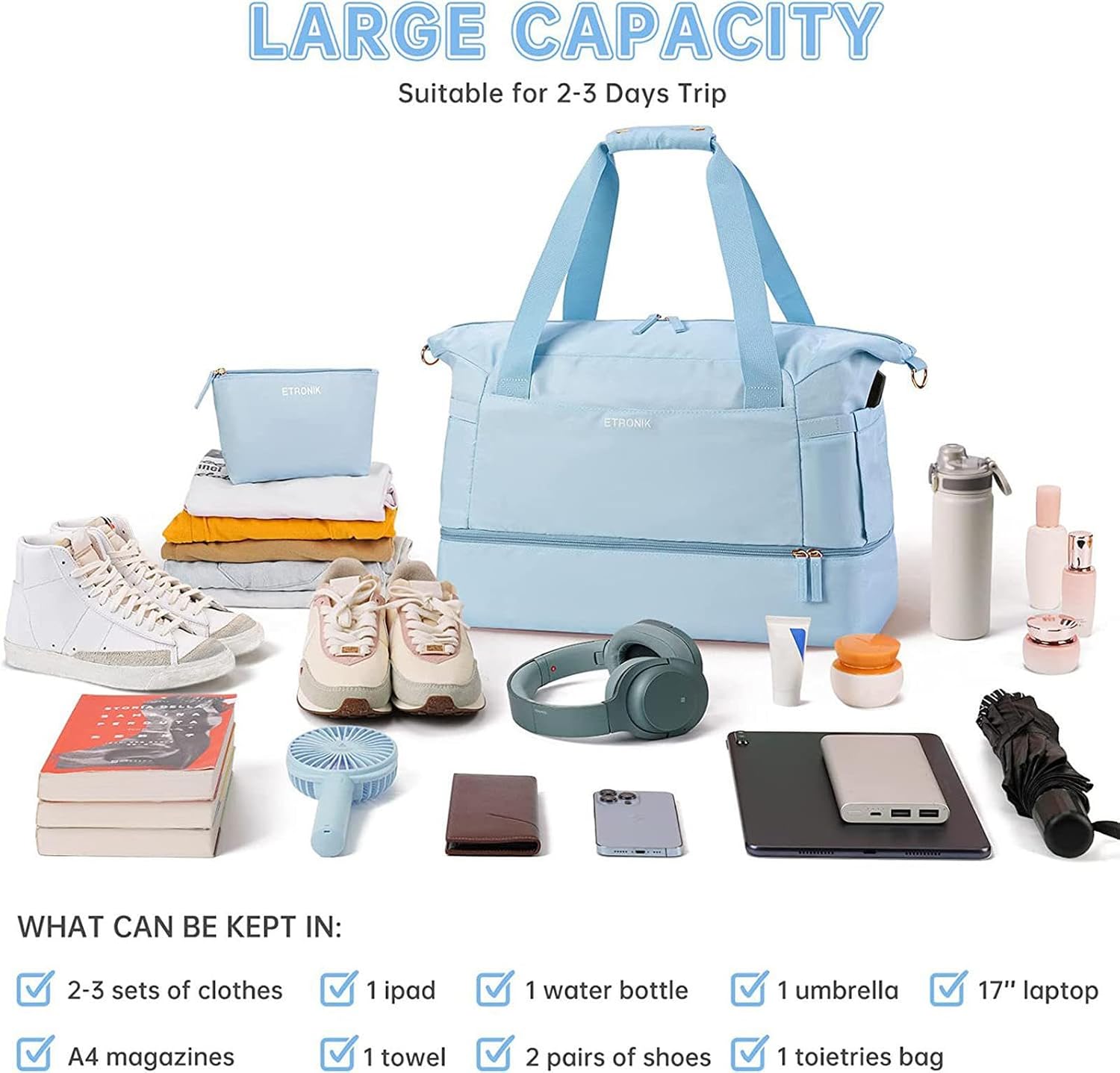 Travel Duffel Bag for Women,Sports Gym Bag with USB Charging Port, Weekender Overnight Bag with Shoes Compartment,for Travel, Gym, Yoga,Beach,D
