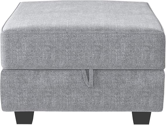 HONBAY Square Ottoman Module for Modular Sofa Couch, Grey