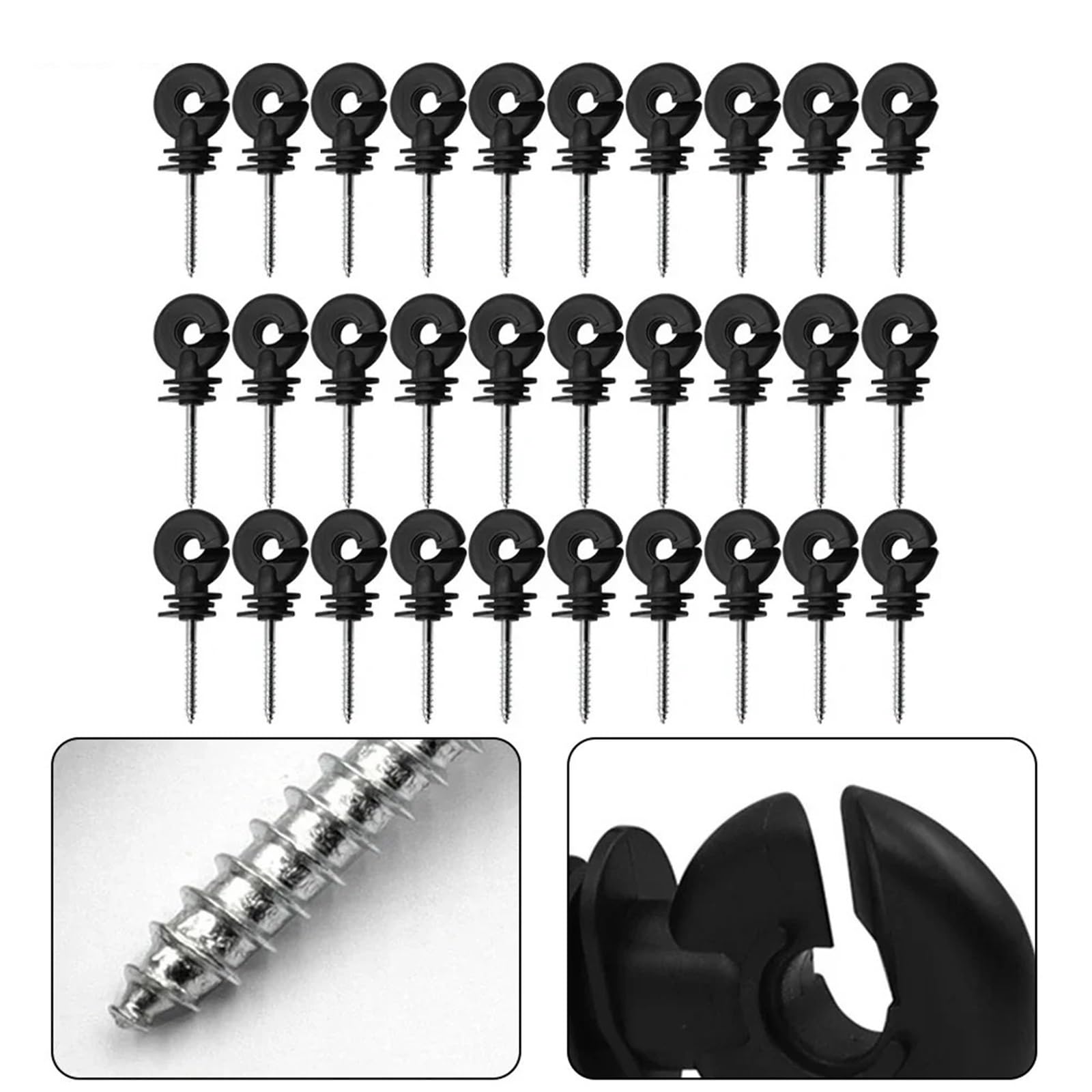 100 stücke 9 cm Elektrische Zaun Isolator for Aluminium Draht Multi-strang Tier Zäune Garten Verbesserung Zubehör Für Seile