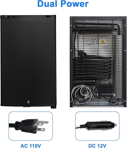Miniatura 9 de Refrigerador compacto de 2.1 pies cúbicos, mini refrigerador CACC con cerradura, puerta reversible, refrigerador de absorción silenciosa de 12 V