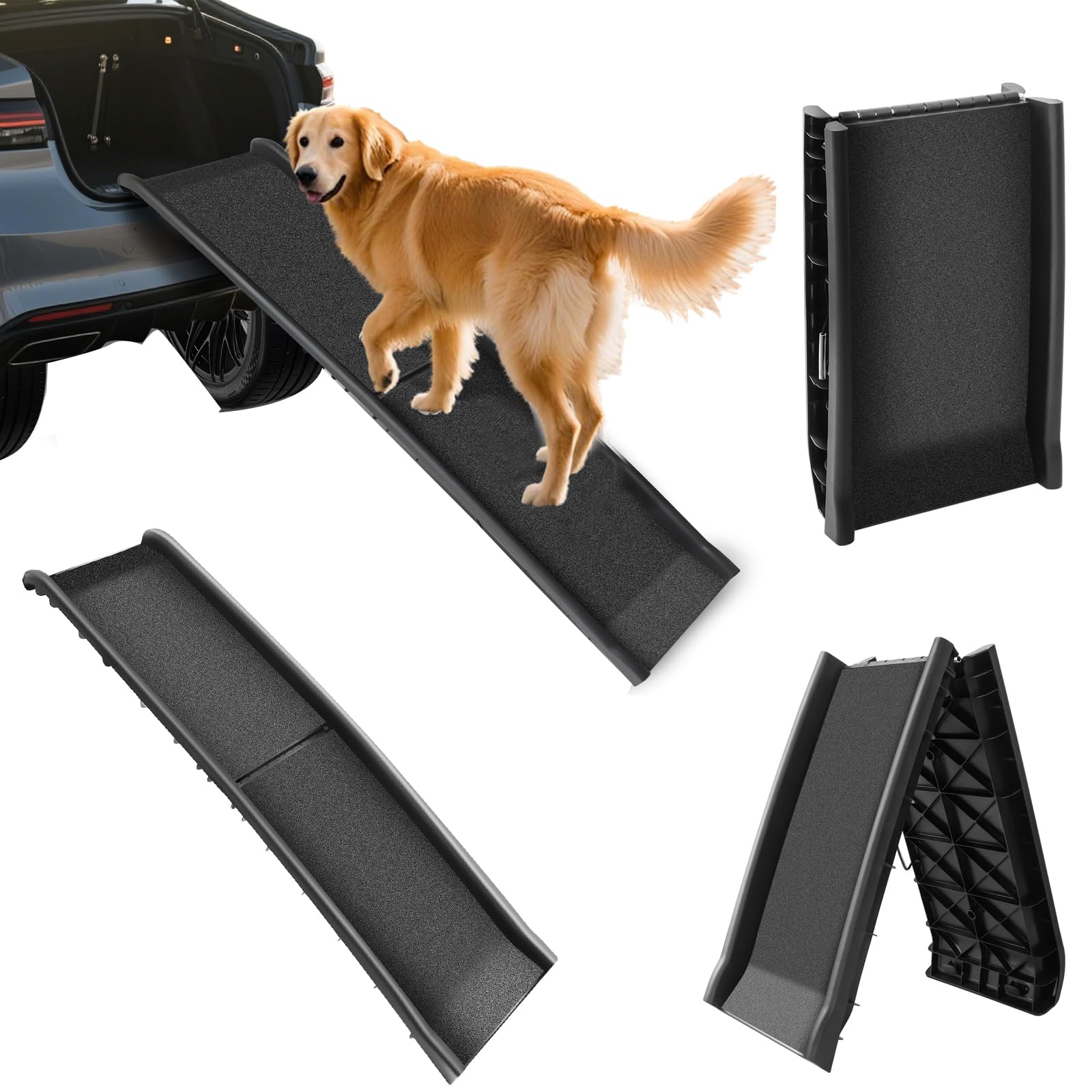 Pet Ramp Anti Slip Dog Ramps Large Dogs, Lightweight & Portable Plastic Dog Car Ramps with Anti-Slip Textured Safety Surface, Extra Long Pet Ramp Stairs Dogs Steps for SUV Truck Bed Sofa Travel Garden
