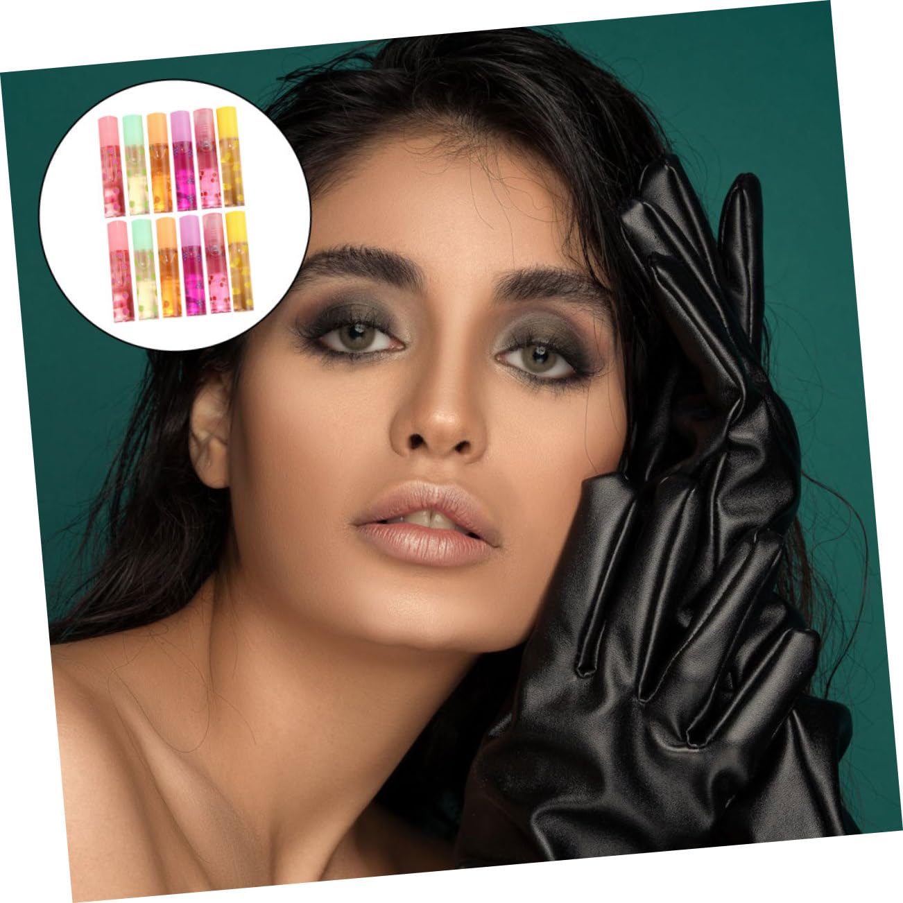 Brillo Labial Hidratante Transparente de Frutas 12 Piezas | Plástico Líquido, Diseño Delicado y Adorable, Obsequio de Invierno para Amigas y Familia