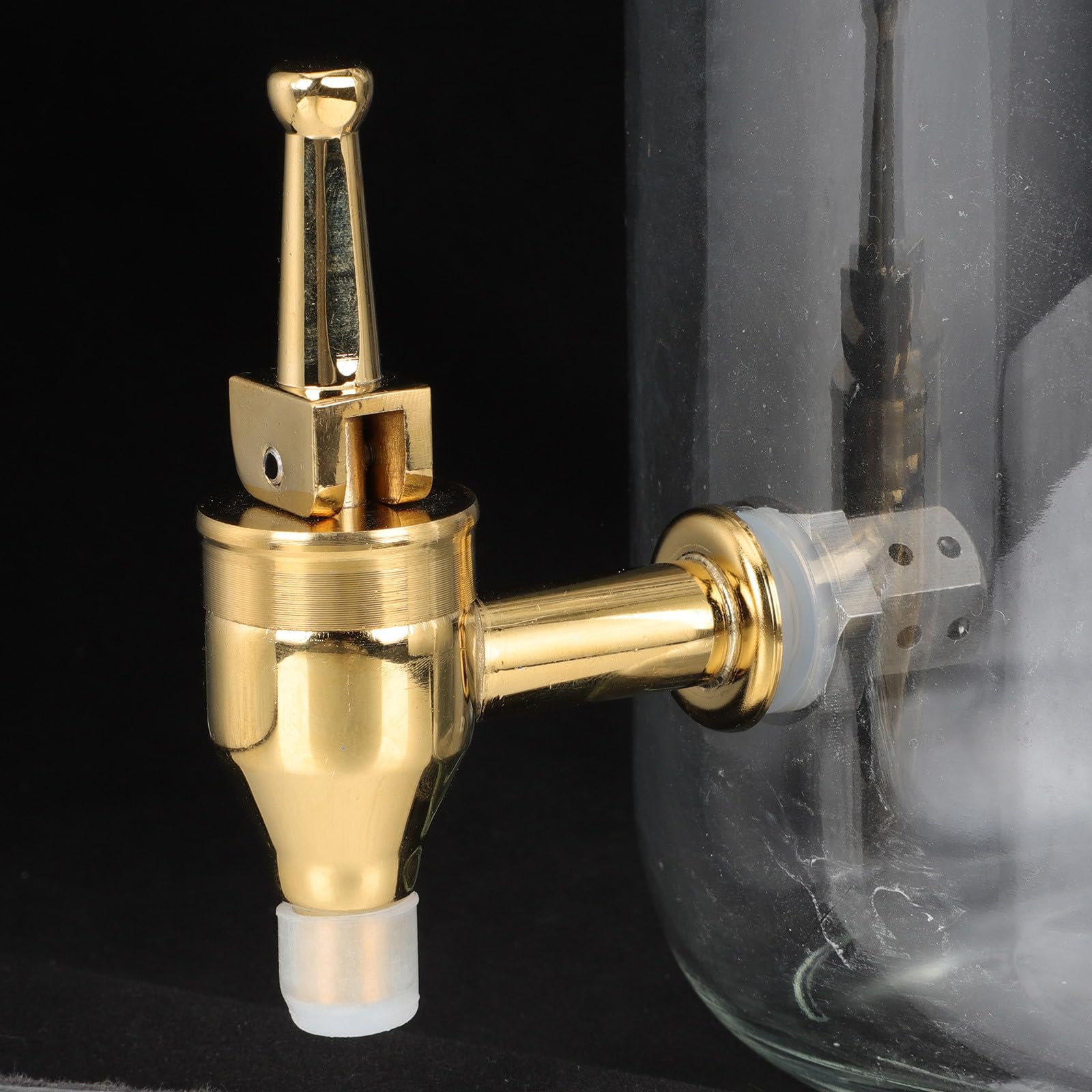 Pot à Vin en Verre Transparent 3 Litres avec Robinet en Acier Inoxydable et Couvercle Hermétique, Bouteille Scellée pour Conservation des Boissons et Préparation de Boissons à