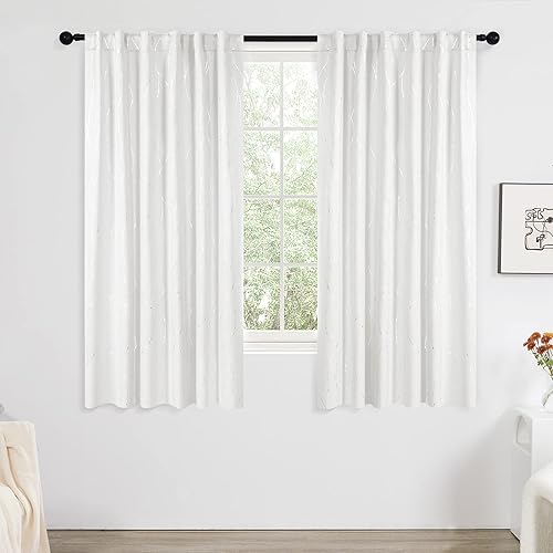 Miniatura 2 de Deconovo Cortinas blancas para dormitorio, oscurecimiento de la habitación, cortinas de 108 pulgadas de largo, 2 paneles, cortinas de sala de estar