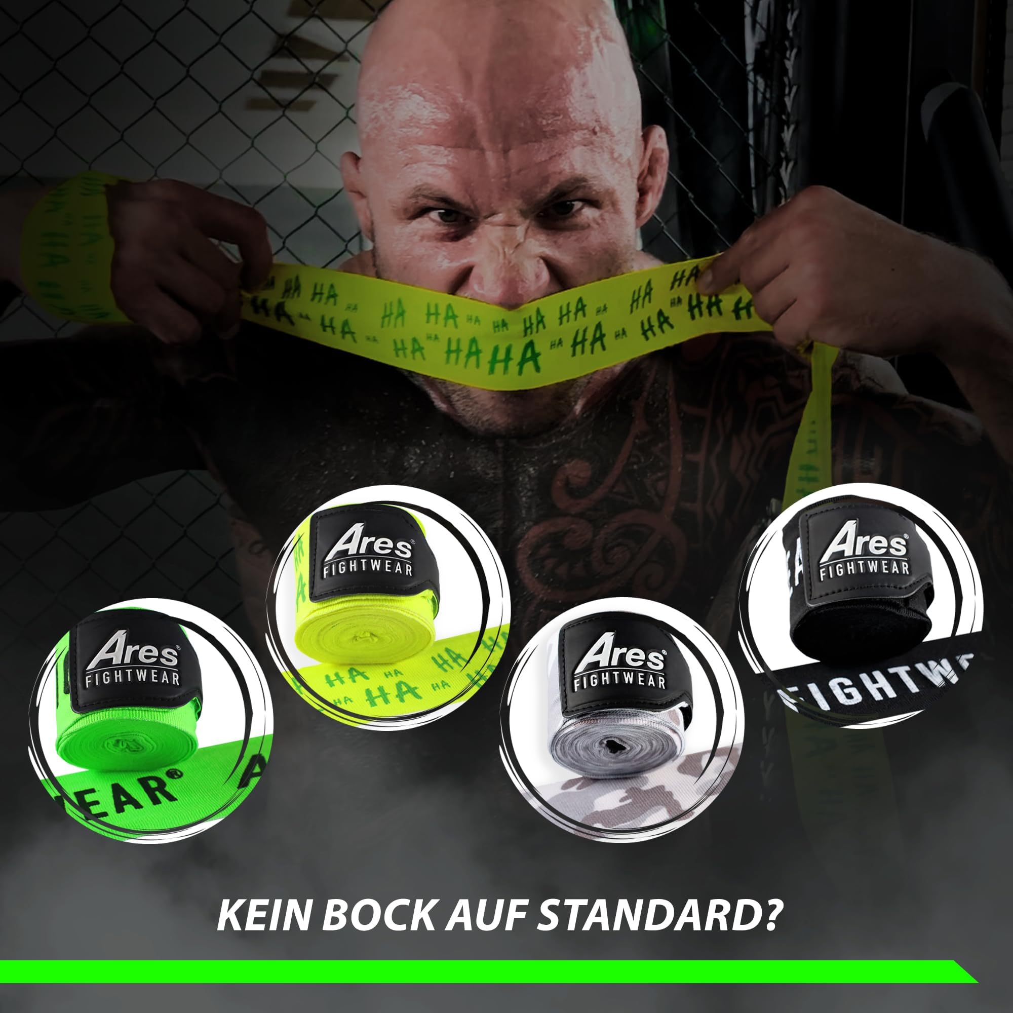 Set di 2 fasce professionali [4,5 m] con rete per la biancheria, massima protezione e tenuta salda, grazie al materiale Flex-Fit I bende da boxe per combattimenti sicuri, per uomini e