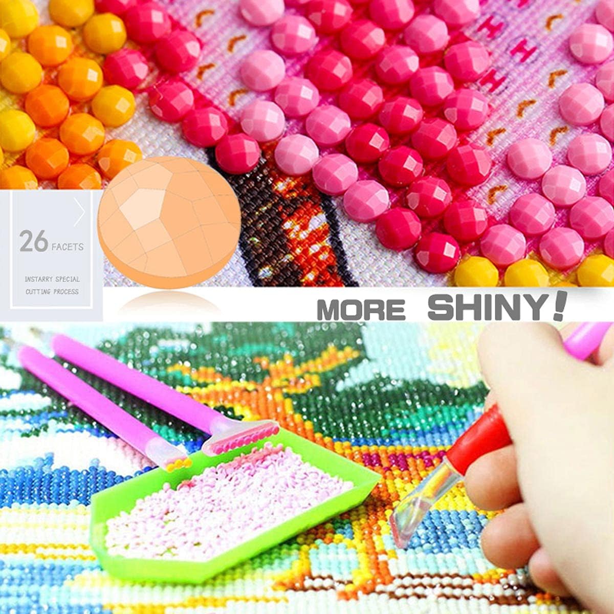 Instarry 5D DIY Diamond Painting Kits for Adults Large Size Full Drill Forest Waterfall Cross Stitch Mosaic Living Room Decor 39.4x19.7 inch