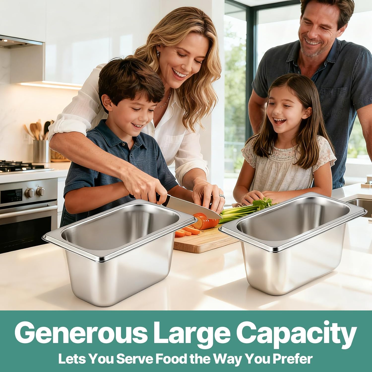 10 Pack Stainless Steel Hotel Pans, 1/9 Size 4 Inch Deep Steam Table Pan, Anti-Jam Commercial Food Pans, Stackable Metal Steamer Pan for Hotel Restaurant Buffet Party(6.8 x 4.3 Inch)