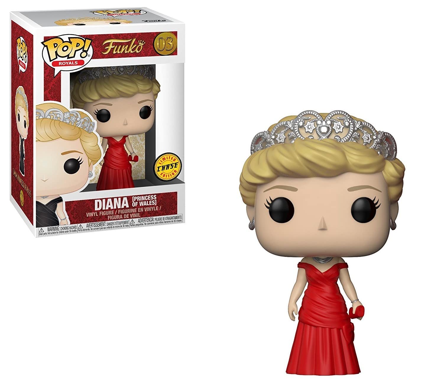Funko The Royal Family - Princesa Diana [Princesa de Gales] Edición limitada Chase Pop! Figura de vinilo (incluye funda protectora compatible con caja de pop)