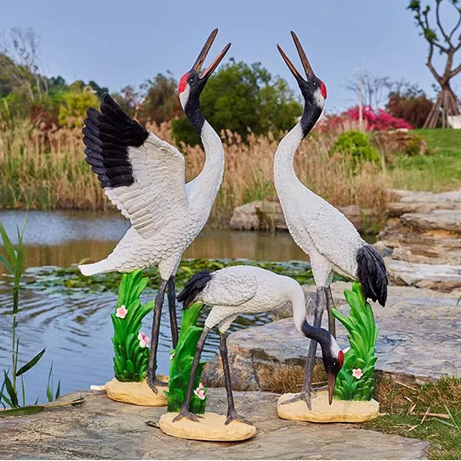 Garden Spitters for Small Ponds, Animal Pond Fountains, Outdoor Water Feature Statue, Garden Decor for Koi Pond, Tank Automatic Circulation Water Landscaping(Style2)