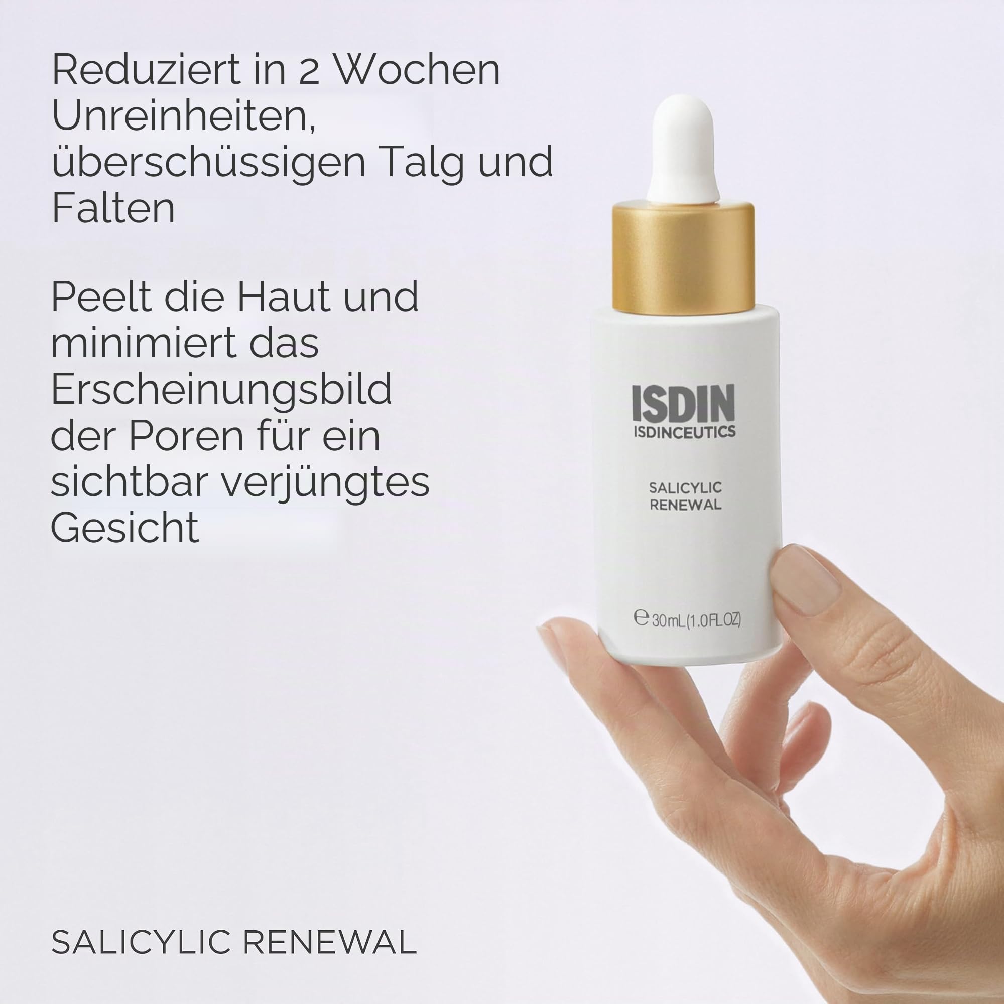 ISDIN ISDINCEUTICS Salicylic Renewal Gesichtsserum mit Salicylsäure, reduziert Unvollkommenheiten und Falten, Anti-Aging, schnelle Absorption, leichte Textur, 30 ml