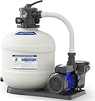AQUASTRONG 20in Sand Filter Pump Above Ground Pool: 2HP, 8917 GPH, Timer, 6-Way Valve for 38K Gal Pools