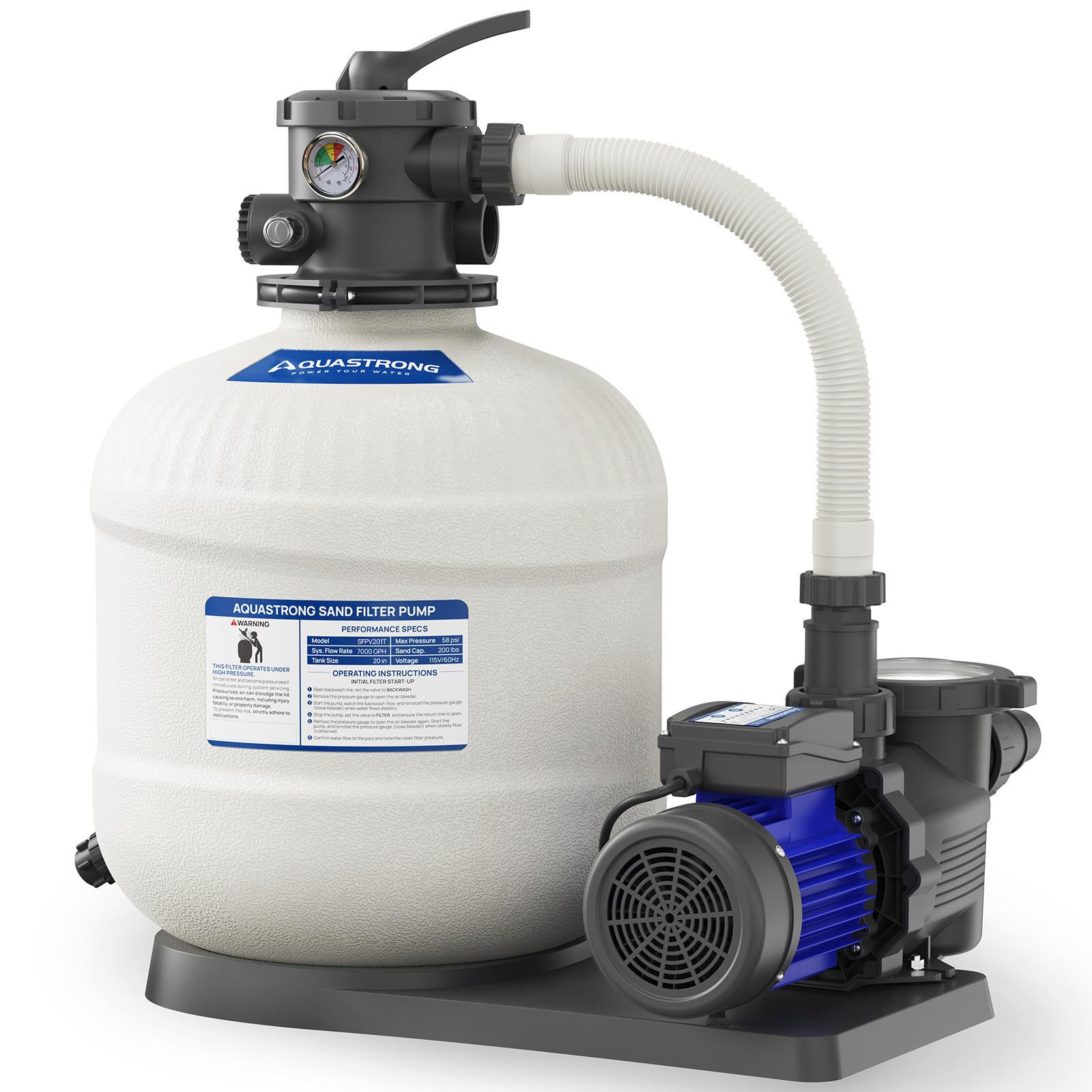 AQUASTRONG 20in Sand Filter Pump 2 HP