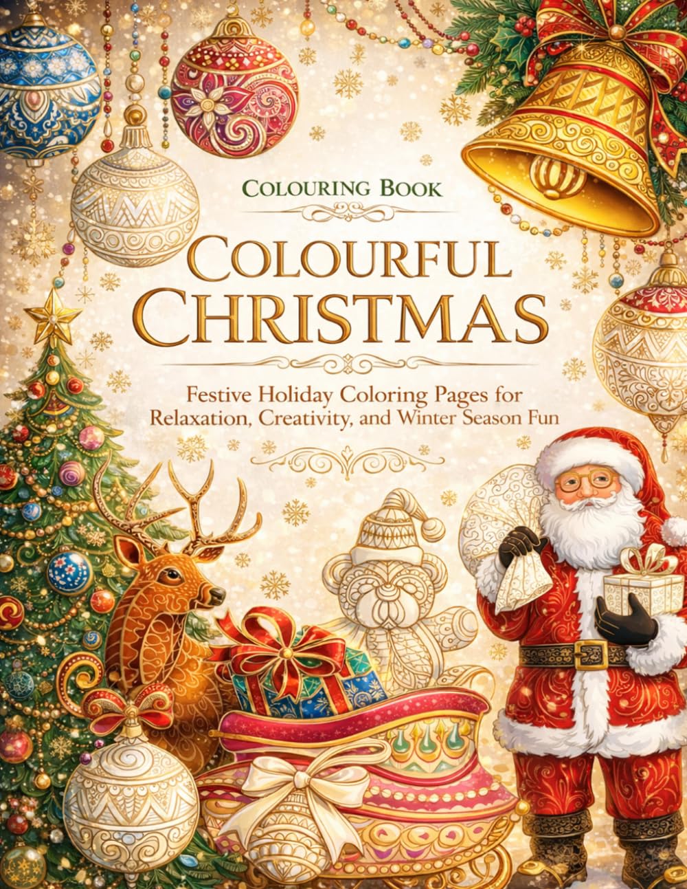 Colouring Book Colourful Christmas: Festive Holiday Coloring Pages for Relaxation, Creativity, and Winter Season Fun