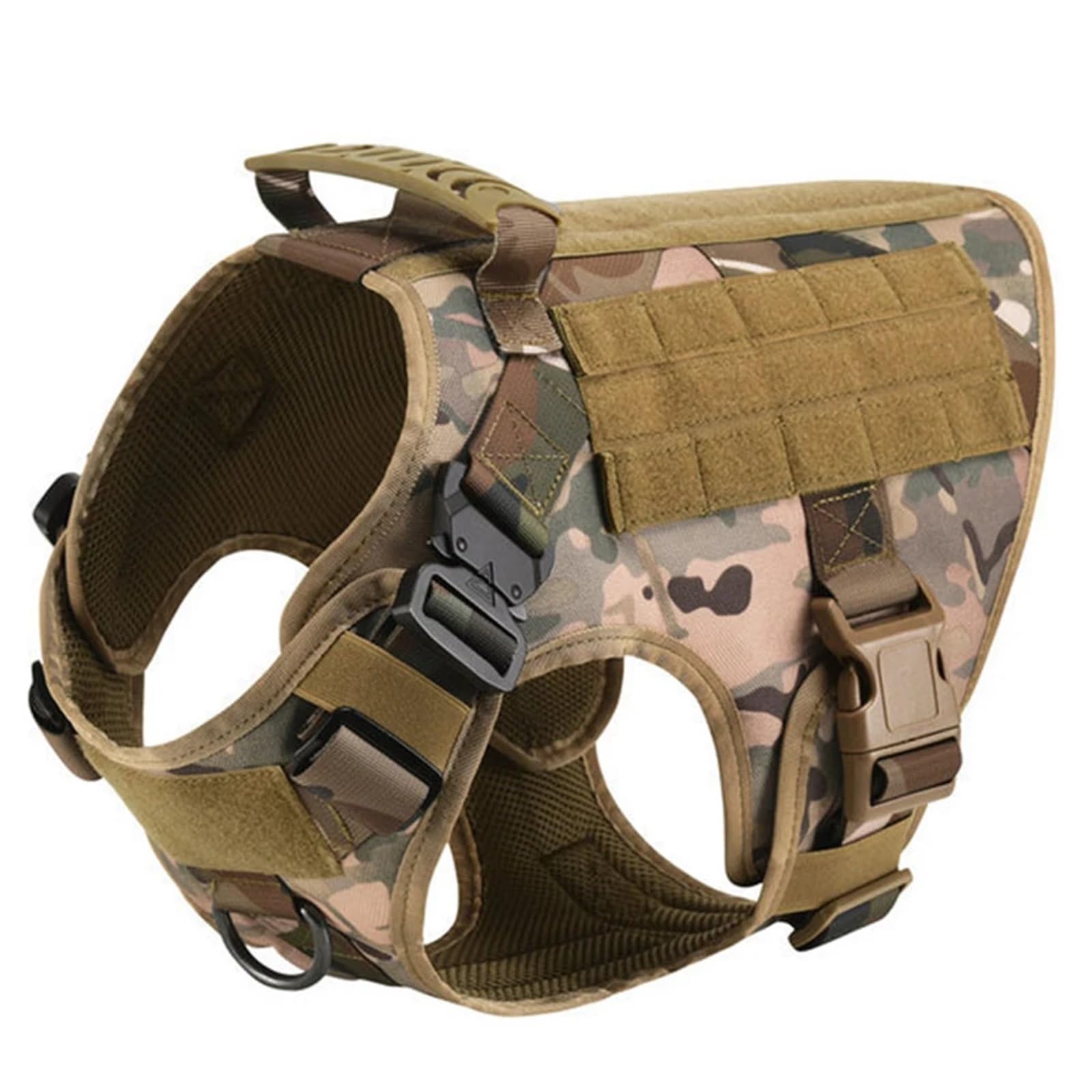 Wojskowa duża kamizelka dla psa, Shepherd Dog and Malinois, uprząż treningowa, taktyczna, średnia kamizelka dla psa, akcesoria do polowania (kamuflaż, XL)