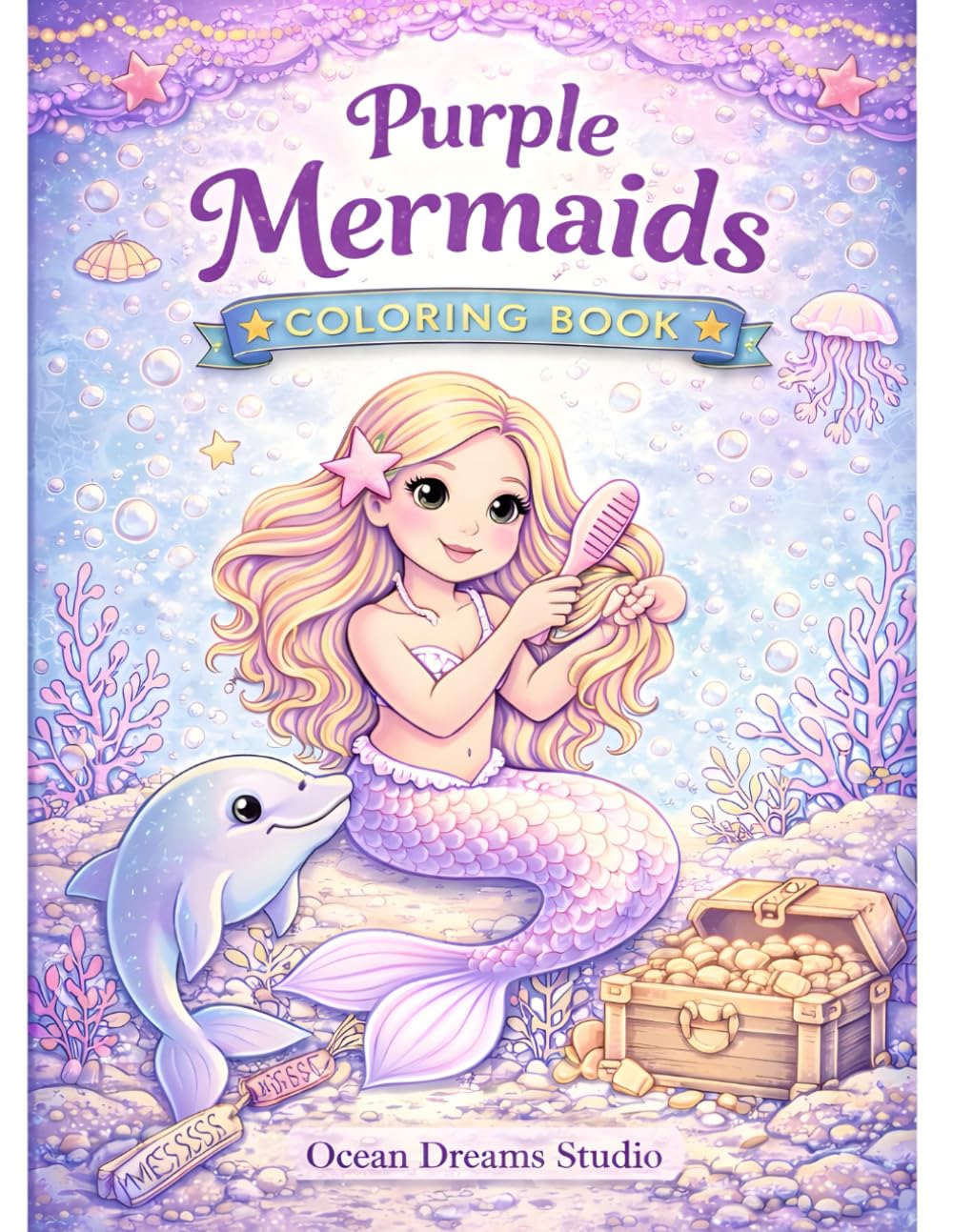 Purple Mermaids Coloring Book: Magical Underwater Coloring Pages for Kids Who Love Mermaids