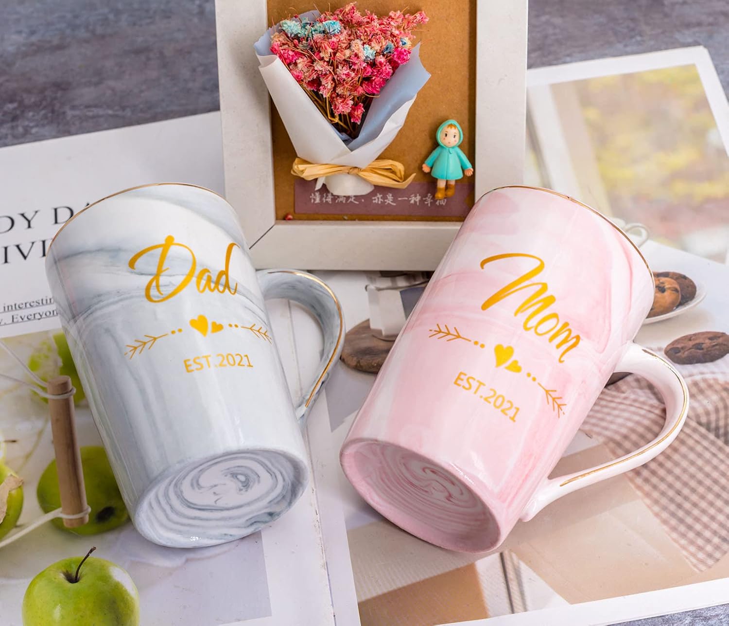 Buy 1 get 1 🔥 Mugpie Dad and Mom EST 2021 Couple Mugs - Cute New Parents Gifts First Time Pregnancy Gifts for New Mom Parents to Be - Christmas Gifts for Mom to Be Friends Baby Shower Mother's Day Father's Day Buy 1 get 1 Mugpie Dad and Mom EST 2021 Couple Mugs - Cute New Parents Gifts First Time Pregnancy Gifts for New Mom Parents to Be - Christmas Gifts for Mom to Be Friends Baby Shower Mother's Day Father's Day