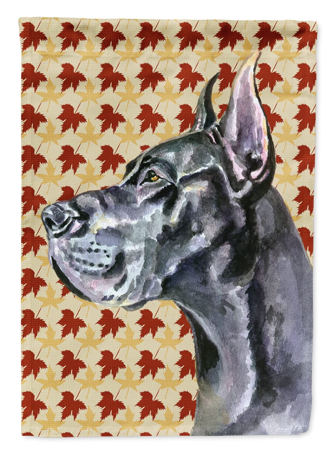 Toile Noir Dogue Allemand pour égayer un mur blanc avec un décor d'automne coloré