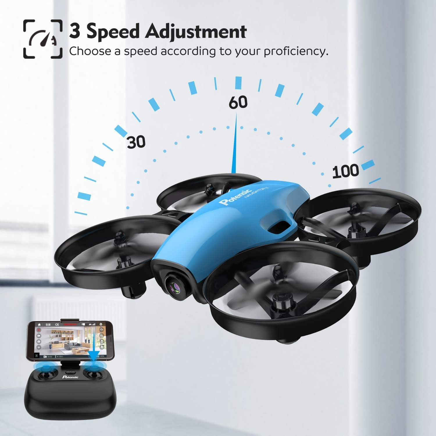 Review Discount Drone with Camera for Kids, Potensic A30W RC Mini Quadcopter with 720P HD Camera, One Button Take Off/Landing, Route Setting, Gravity Induction and Emergency Stop-Dual Battery…