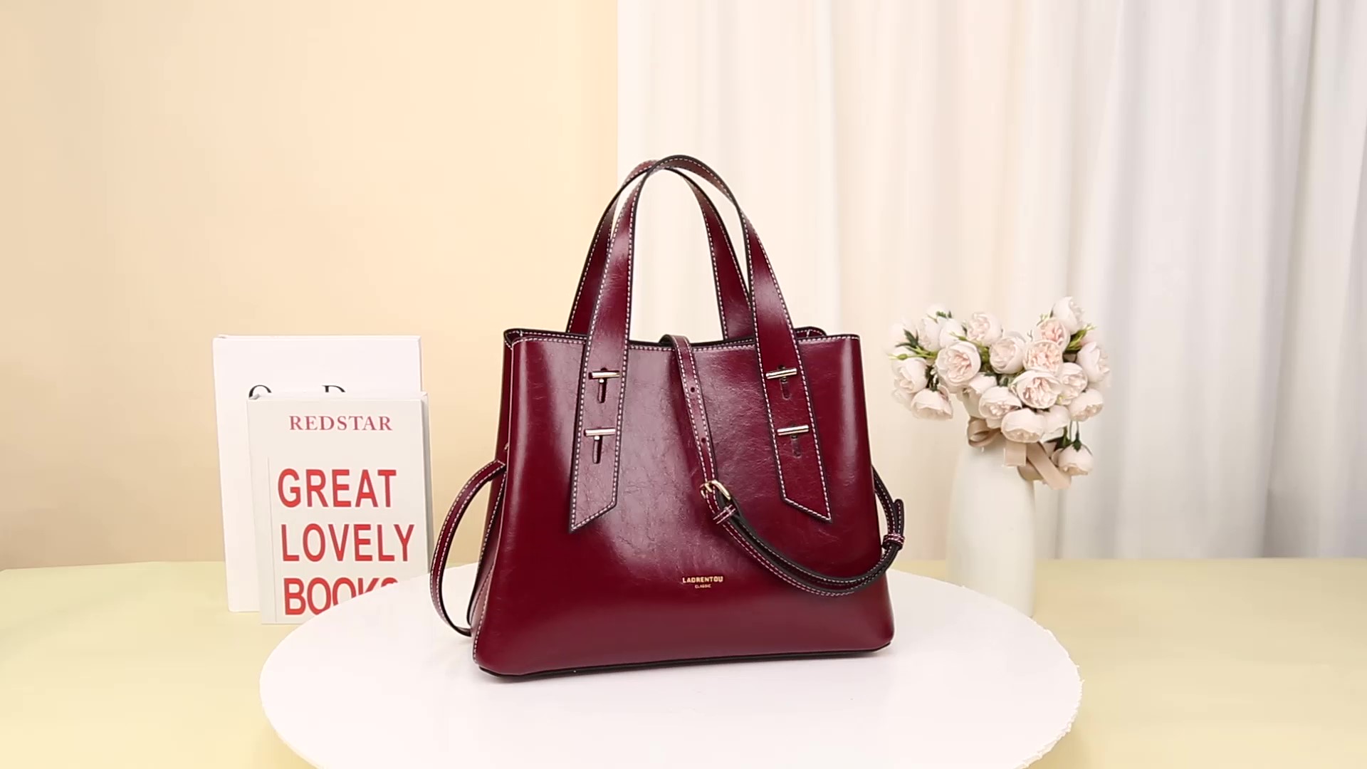 Bolso bandolera de cuero genuino para mujer miniatura 7