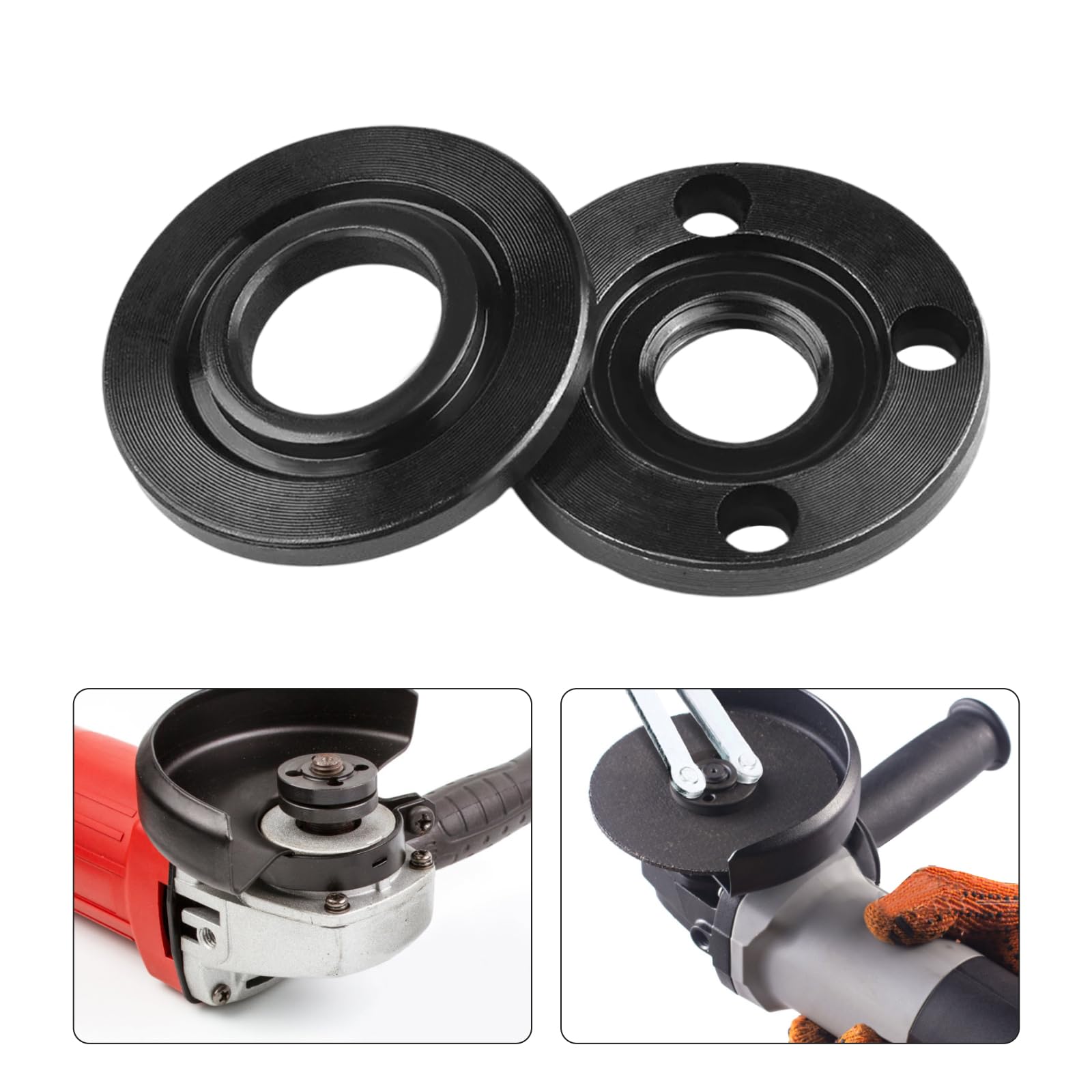 Dadi flangiati per smerigliatrice a disco, filettatura per M14, diametro 40 mm, set da 2 pezzi, adatti per filettatura mandrino da 14 mm