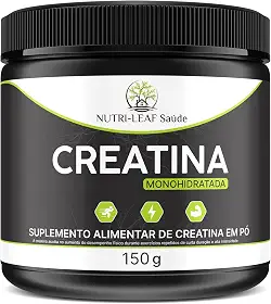 Creatina-Monohidratada 100% Pura em Pó para Força Resistência e Massa Muscular NUTRI-LEAF Saúde