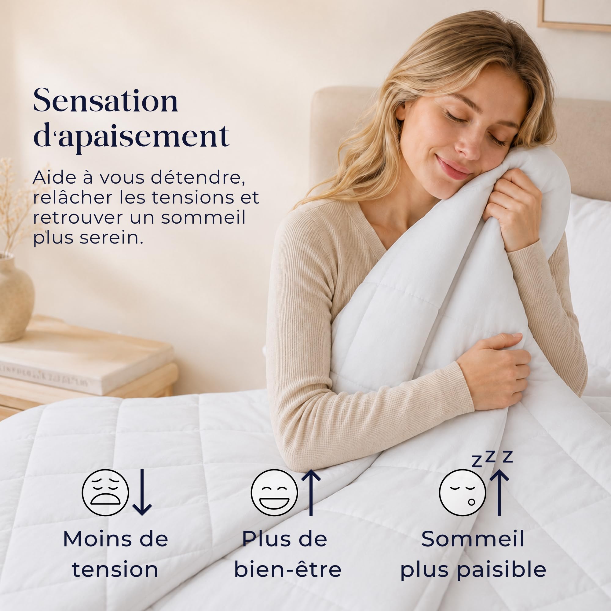 Dreamzie Couverture Lestée Adulte 155x220 cm - Couette Lestée 9kg, Housse Externe 100% Coton - Couverture Lourde pour Dormir, Certifié Oeko-Tex