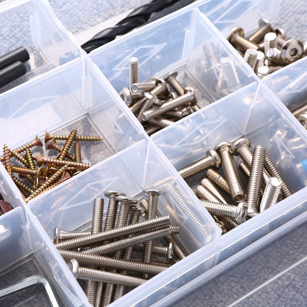 Scatola portaoggetti in plastica con scomparti multipli organizer per strumenti di gioielli componenti elettronici Contenitore per attrezzatura da pesca per una facile organizzazione