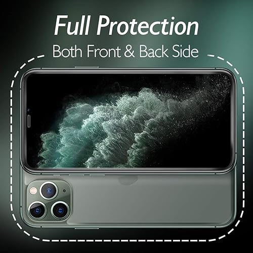 Miniatura 2 de Protector de pantalla frontal y trasera para iPhone 11 Pro Max, vidrio templado táctil háptico película de temperamento frontal y trasera, claridad