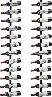 Sonyabecca 2-Pack 12-Bottle Wall Mounted Wine Rack for 24 Bottles - Detachable DIY Display Holder for Kitchen, Cellar, Wine Lovers