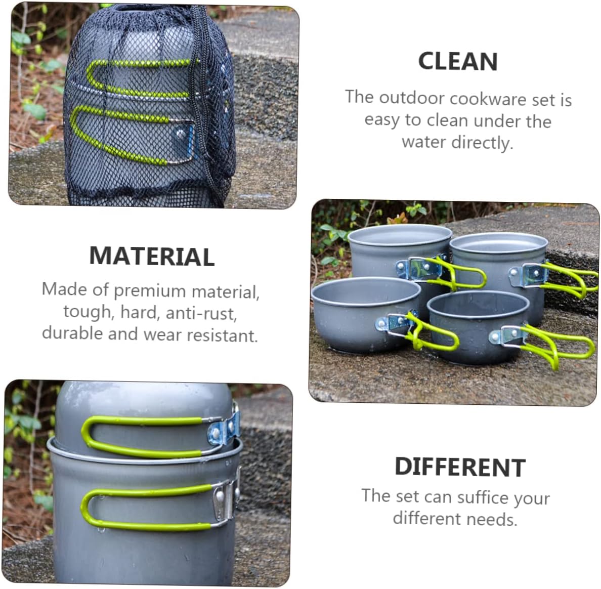 Outdoor Camping Cookware Person Pot Dutch Oven Lid Cooking Utensil Non-slip Handle Easy to Clean Multi-functional Lid for Hiking Picnic
