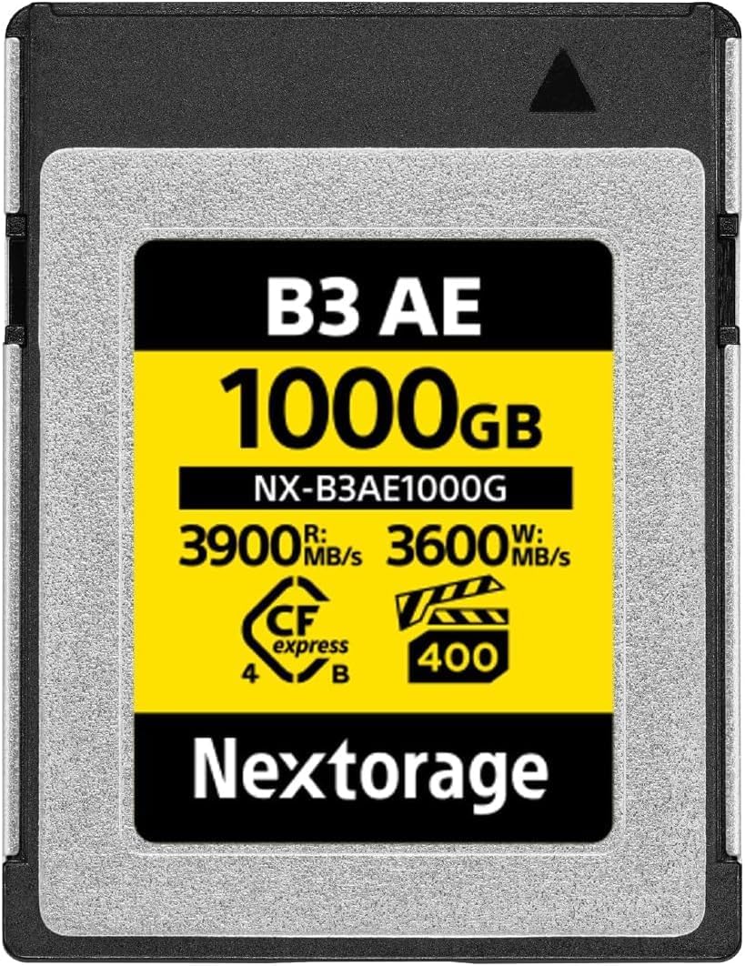 Nextorage Japanese Manufacturer CFexpress 4.0 Type B Memory Card Max Read Speed 3900MB/s Write Speed 3600MB/s NX-B3AE CF Express 4.0 Typeb Nexstorage (1000GB)